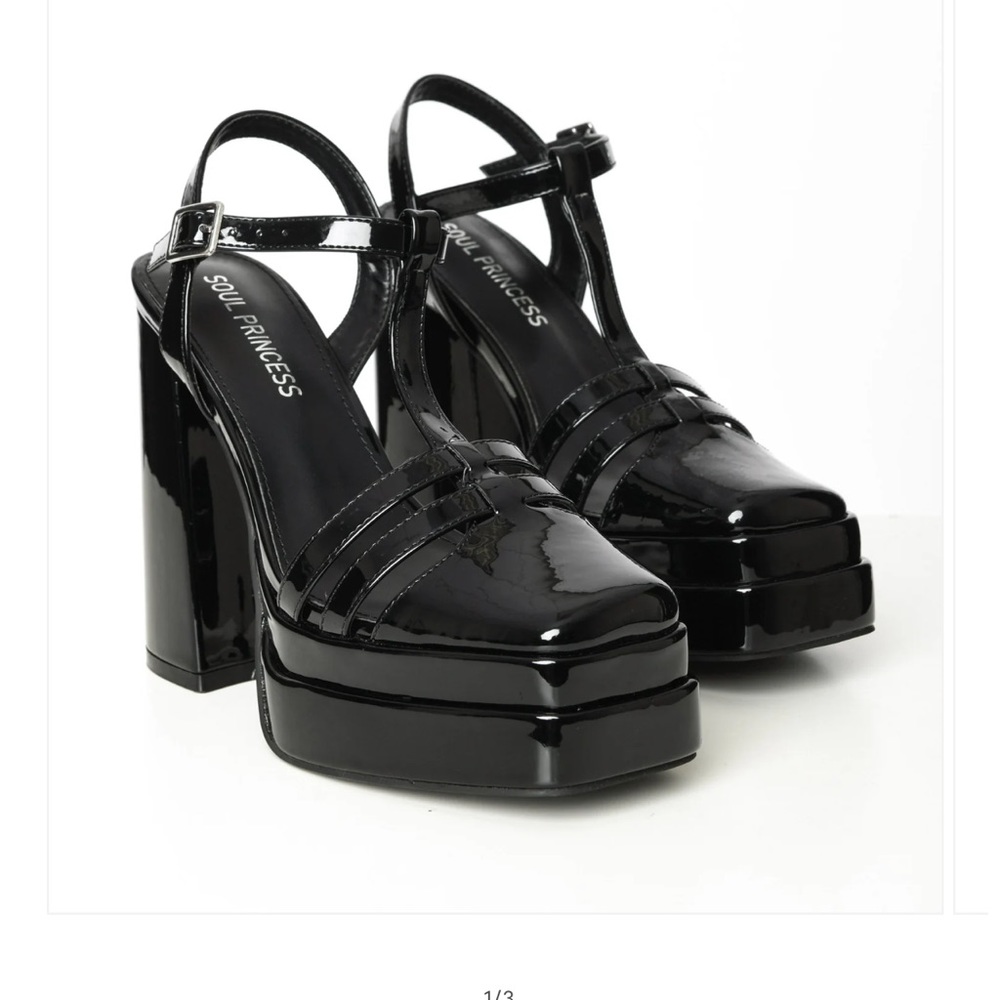 Black Patent Leatherette Wendy
Platform Heels